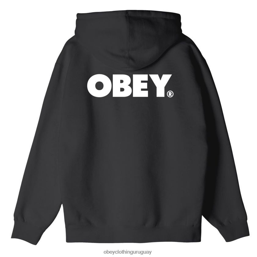 OBEY negro hombres capucha con cremallera premium audaz 28XT8J986