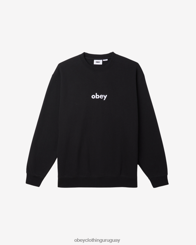 OBEY negro hombres cuello redondo en minúsculas 28XT8J1036
