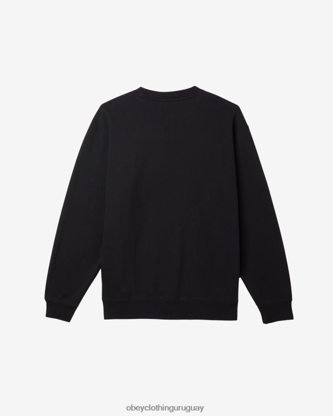 OBEY negro hombres cuello redondo en minúsculas 28XT8J1036