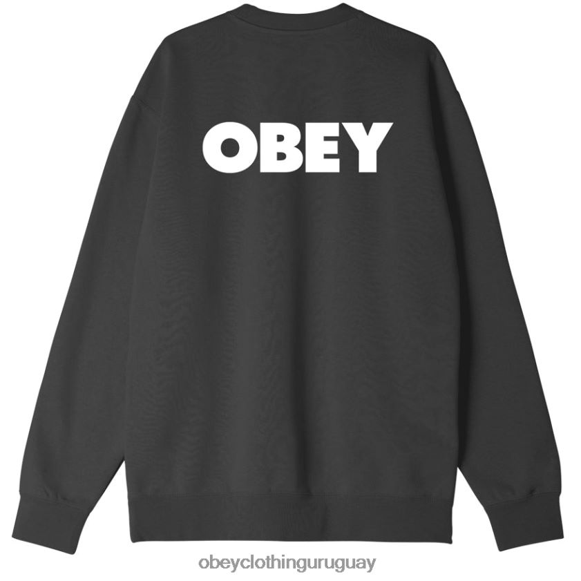 OBEY negro hombres cuello redondo premium audaz 28XT8J1040