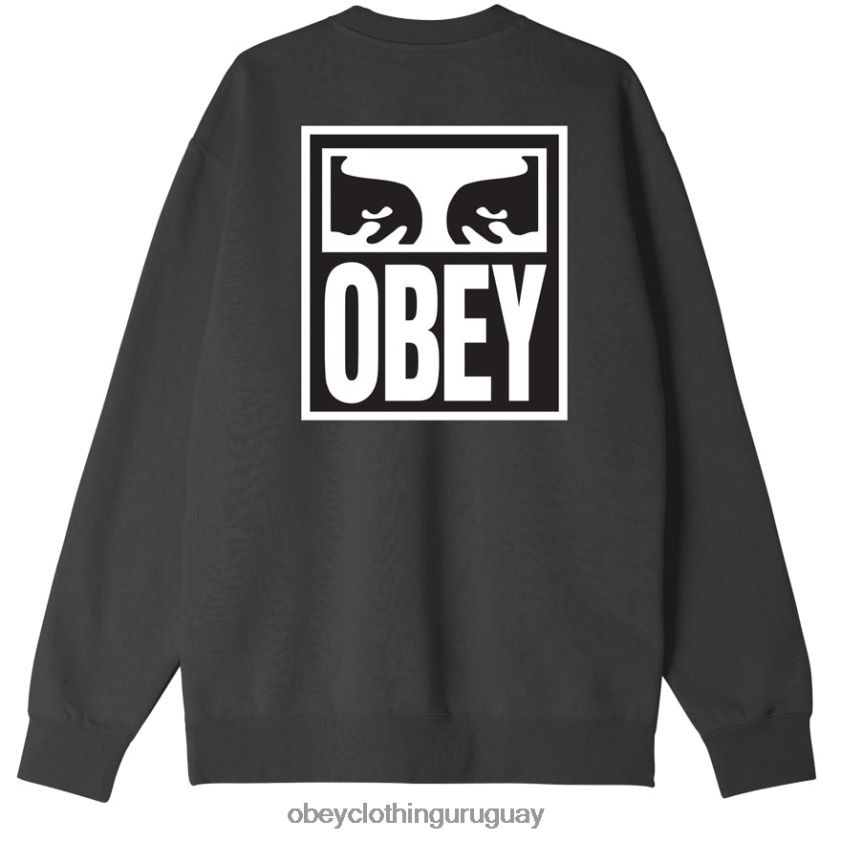 OBEY negro hombres icono de ojos cuello redondo premium 28XT8J1042