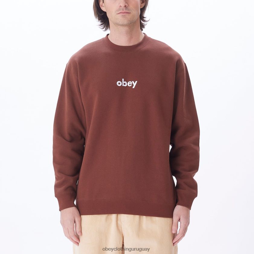 OBEY sepia hombres cuello redondo en minúsculas 28XT8J1055