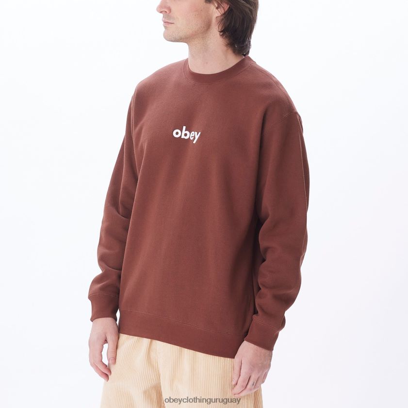 OBEY sepia hombres cuello redondo en minúsculas 28XT8J1055