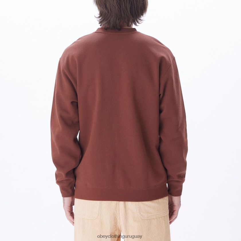 OBEY sepia hombres cuello redondo en minúsculas 28XT8J1055