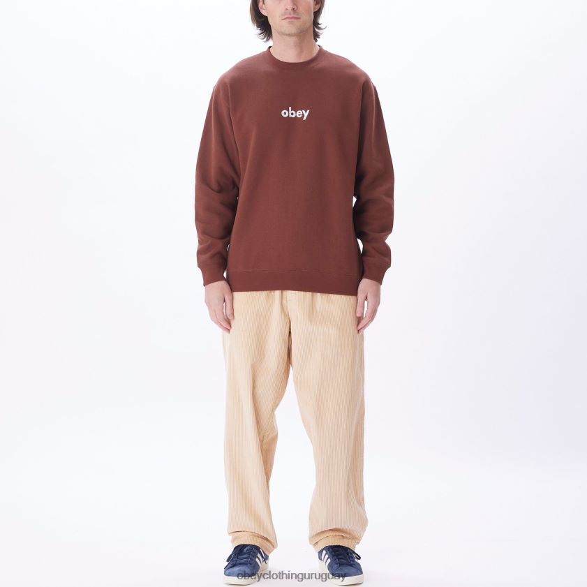 OBEY sepia hombres cuello redondo en minúsculas 28XT8J1055