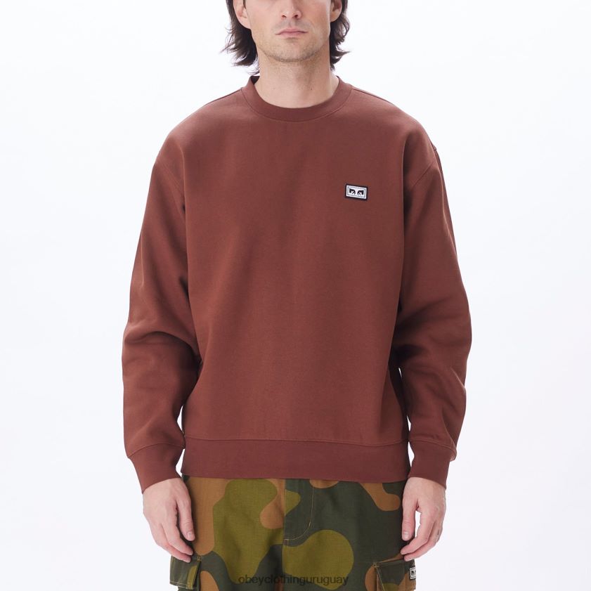 OBEY sepia hombres ojos de trabajo establecidos cuello redondo 28XT8J1033