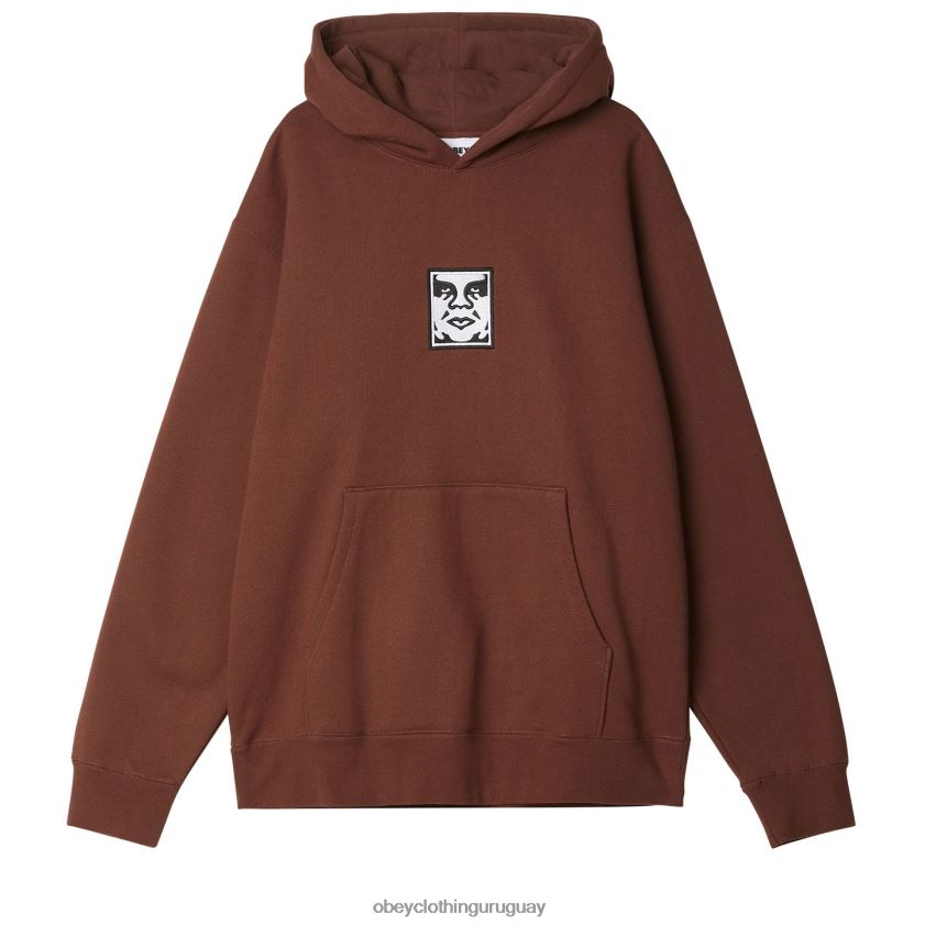 OBEY sepia hombres sudadera con capucha extra pesada Icon 28XT8J994