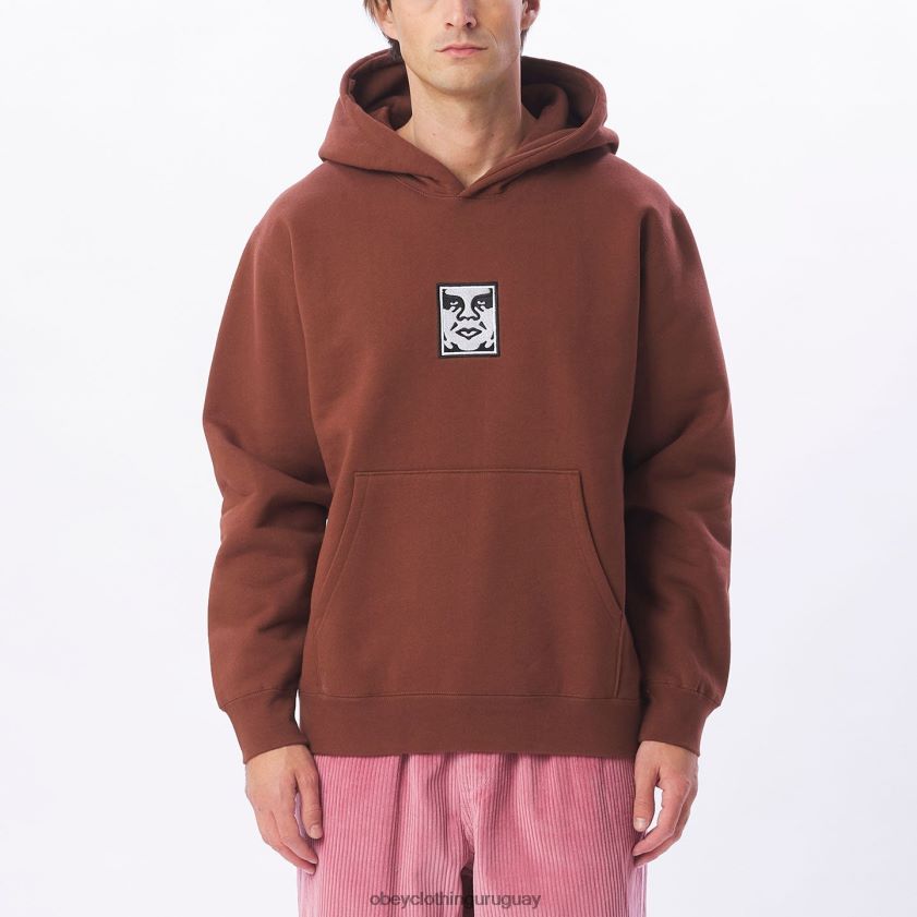 OBEY sepia hombres sudadera con capucha extra pesada Icon 28XT8J994