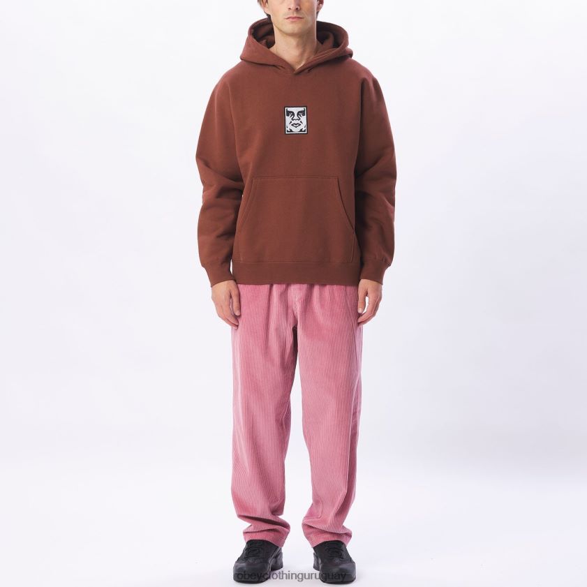 OBEY sepia hombres sudadera con capucha extra pesada Icon 28XT8J994