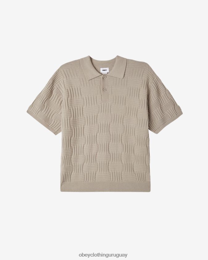 OBEY Gris plateado hombres suéter polo alfred 28XT8J130