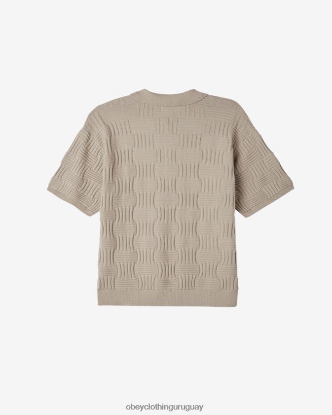 OBEY Gris plateado hombres suéter polo alfred 28XT8J130