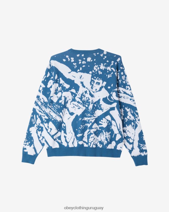 OBEY corona azul multi hombres suéter de surf multitud 28XT8J269