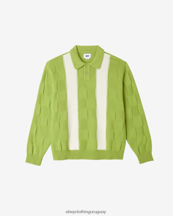 OBEY verde estragón multi hombres suéter polo albert 28XT8J267