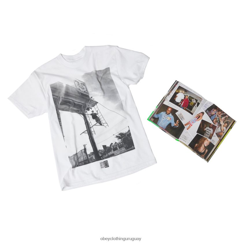 OBEY blanco hombres the cobrasnake: libro de archivo y2k, estampado y paquete de camisetas 28XT8J1059