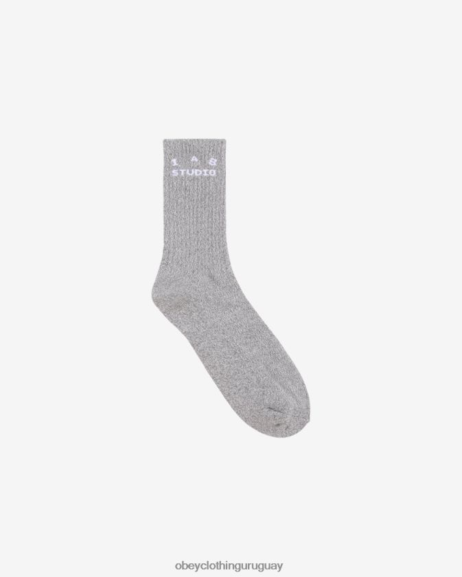 OBEY cuero gris hombres calcetines iab studio x 28XT8J500