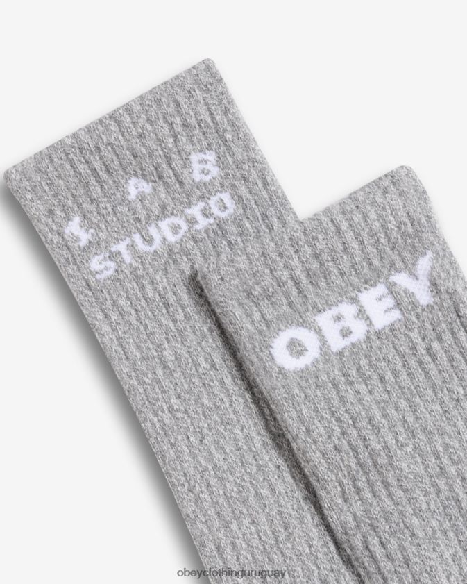 OBEY cuero gris hombres calcetines iab studio x 28XT8J500
