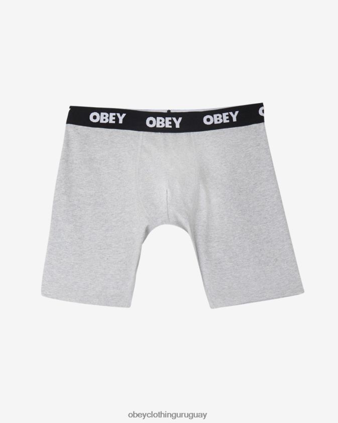 OBEY gris ceniza hombres boxers de trabajo estándar (paquete de 2) 28XT8J487