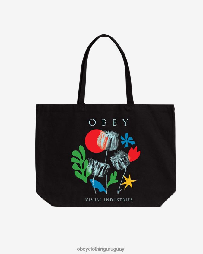 OBEY negro hombres flores papeles tijeras 28XT8J497