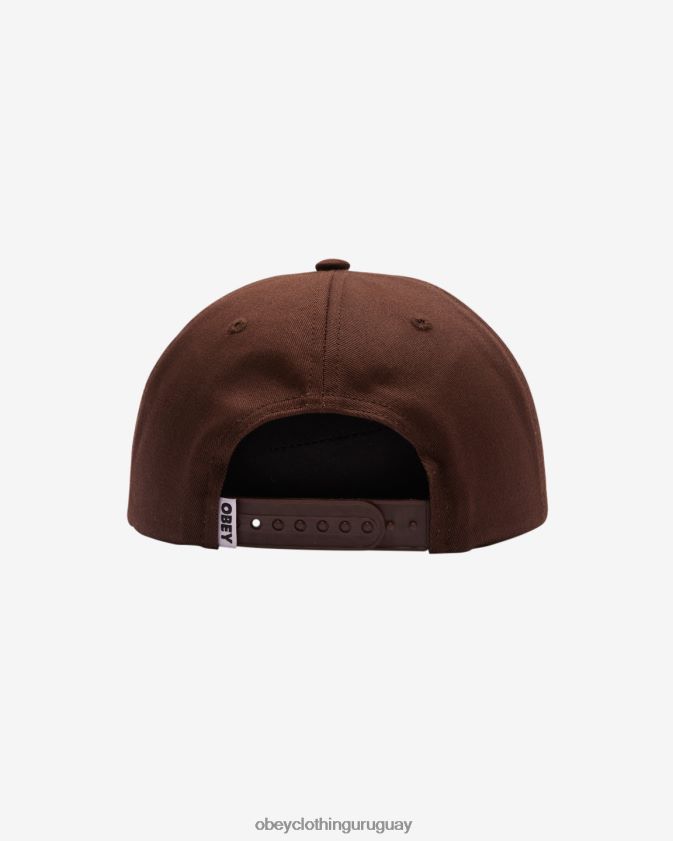 OBEY java marrón hombres snapback de 5 paneles de abundancia 28XT8J436