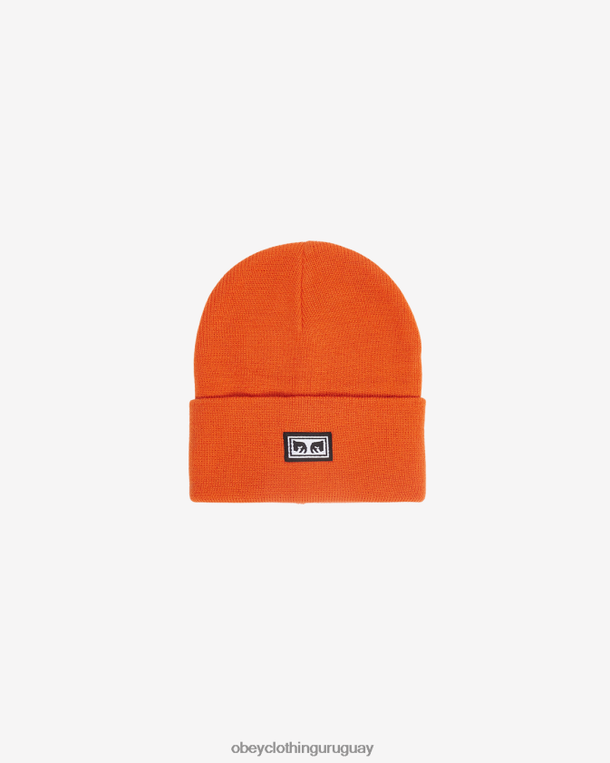 OBEY naranja roja hombres gorro con ojos icónicos 28XT8J408