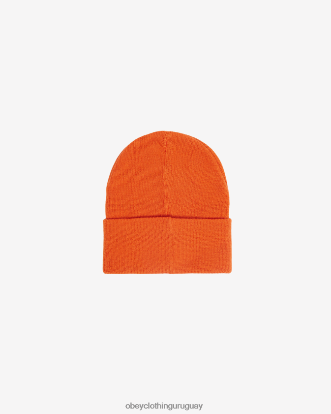 OBEY naranja roja hombres gorro con ojos icónicos 28XT8J408