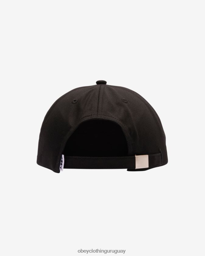 OBEY negro hombres Correa trasera con panel de parche con íconos 28XT8J447