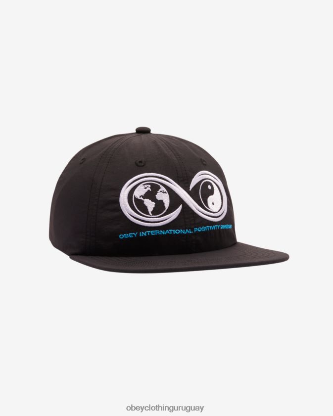 OBEY negro hombres Strapback posi división 6 paneles 28XT8J450