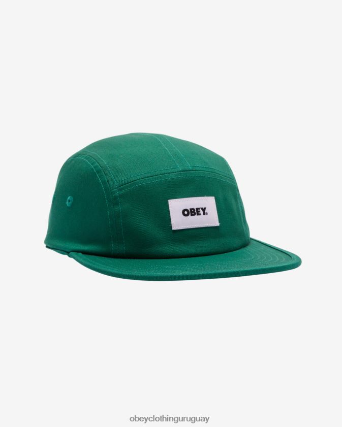 OBEY verde aventurina hombres sombrero de campamento orgánico con etiqueta llamativa 28XT8J429