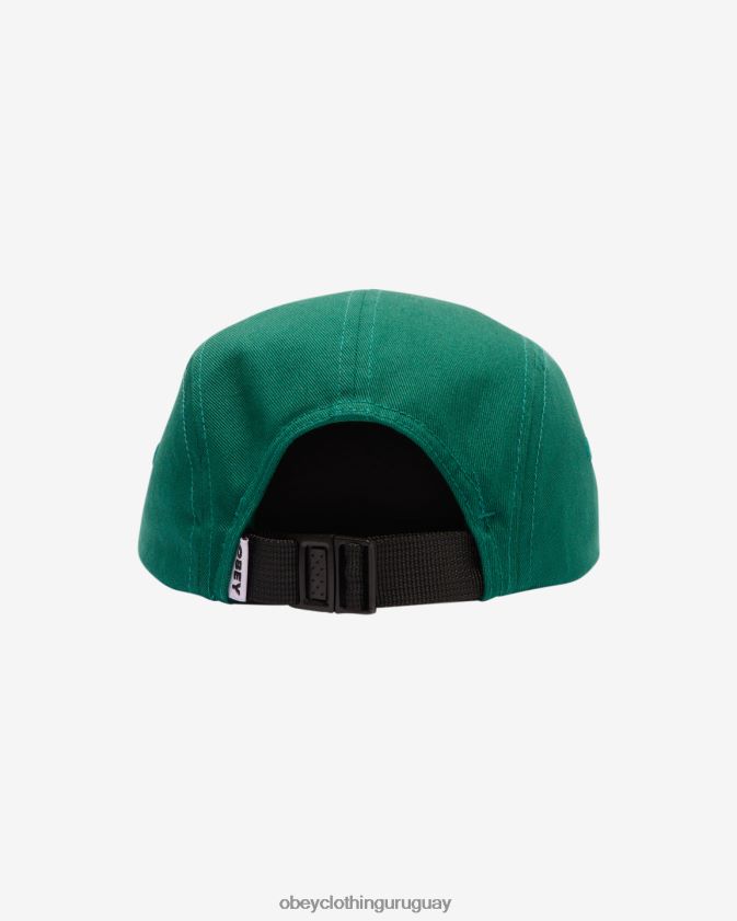 OBEY verde aventurina hombres sombrero de campamento orgánico con etiqueta llamativa 28XT8J429