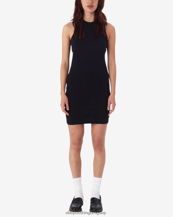 OBEY antracita mujer vestido de punto de canalé 28XT8J585