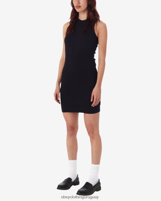 OBEY antracita mujer vestido de punto de canalé 28XT8J585