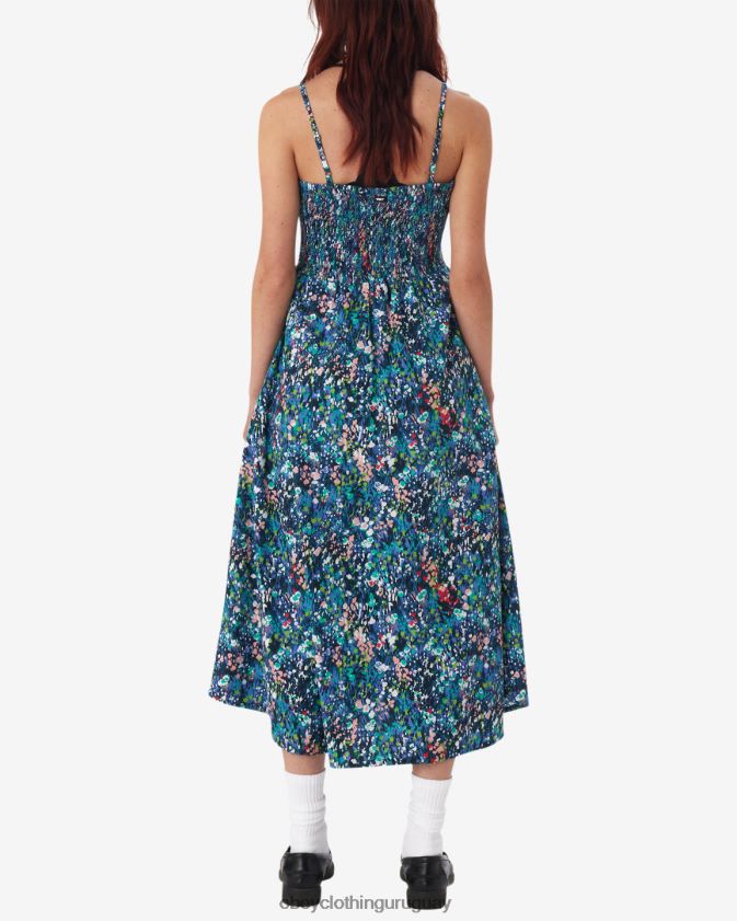 OBEY azul verdoso multicolor mujer vestido de jardín de primavera 28XT8J582