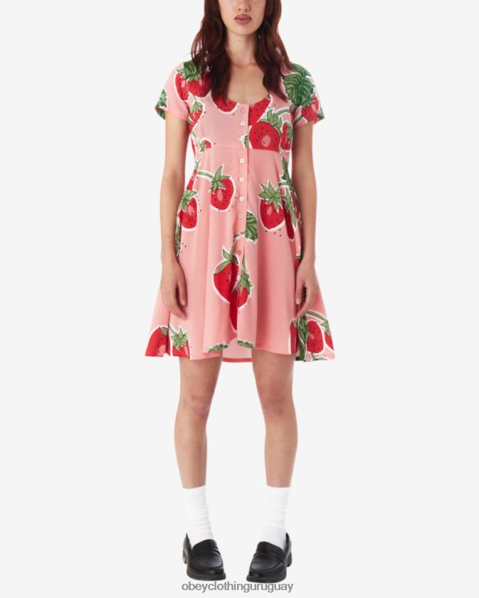 OBEY flamenco rosa multi mujer vestido de bayas gigantes 28XT8J583