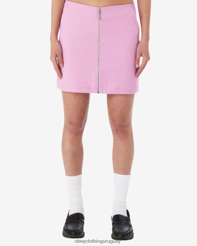 OBEY lavanda pastel mujer falda louise con cremallera 28XT8J534