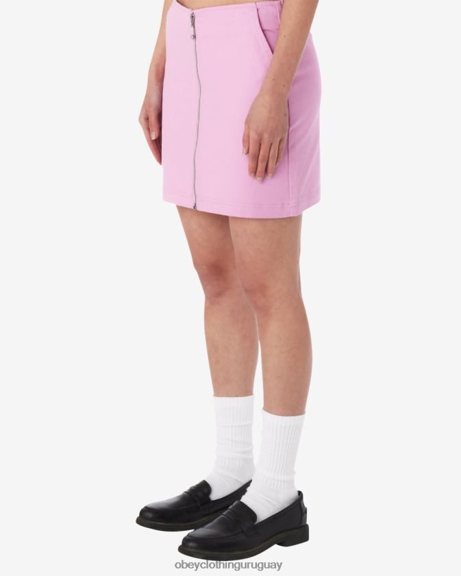OBEY lavanda pastel mujer falda louise con cremallera 28XT8J534