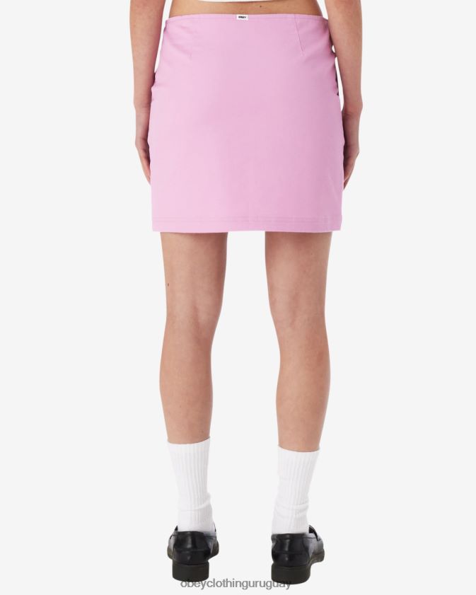 OBEY lavanda pastel mujer falda louise con cremallera 28XT8J534