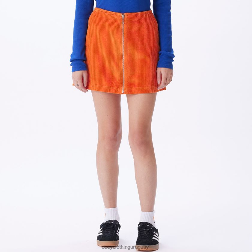 OBEY naranja roja mujer falda greta 28XT8J700