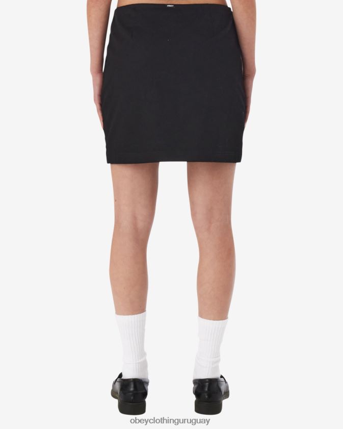 OBEY negro mujer falda louise con cremallera 28XT8J533