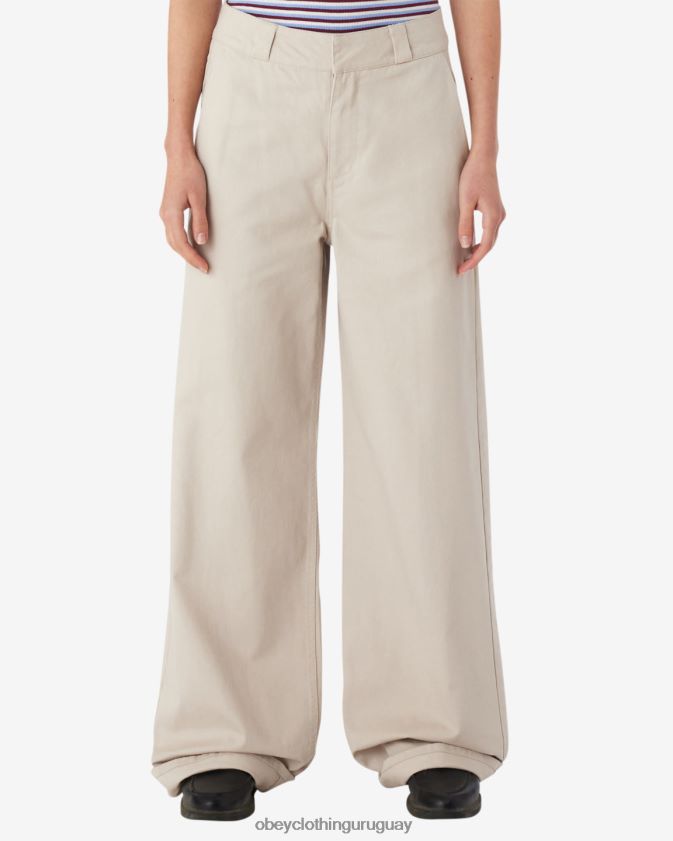 OBEY Gris plateado mujer pantalón de trabajo mila 28XT8J528