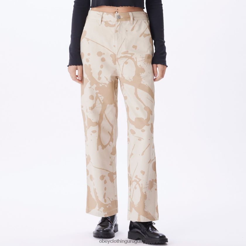 OBEY arcilla multi mujer pantalones de carpintero con estampado Brighton 28XT8J682