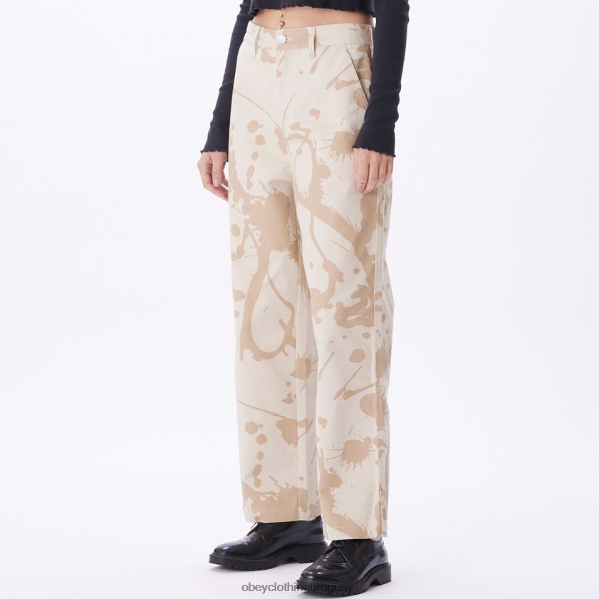 OBEY arcilla multi mujer pantalones de carpintero con estampado Brighton 28XT8J682