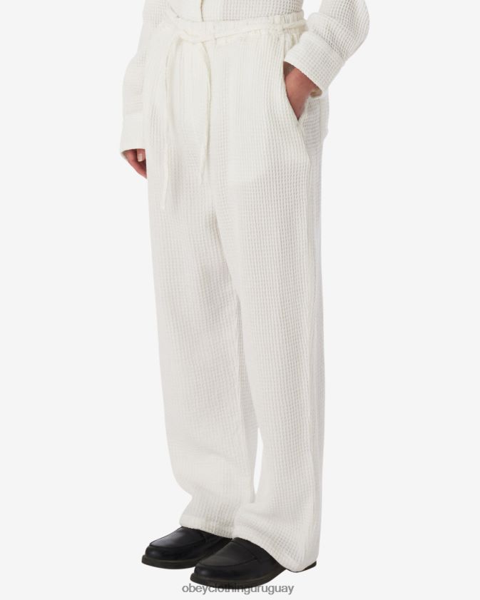 OBEY blanco apagado mujer pantalón camille waffle 28XT8J524