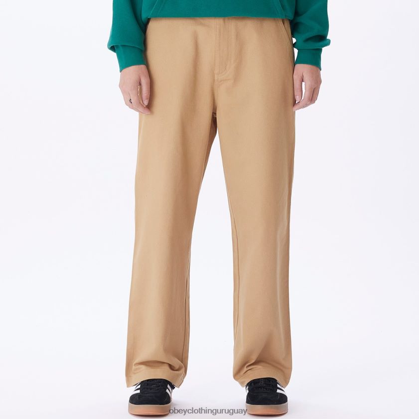 OBEY caqui claro mujer pantalón de carpintero brighton 28XT8J679