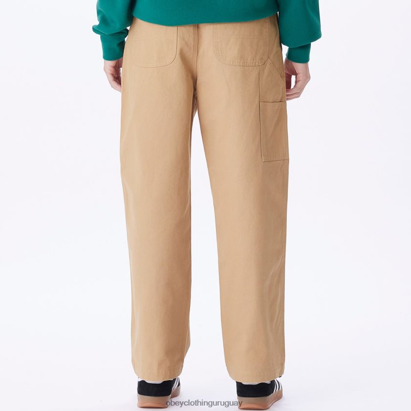 OBEY caqui claro mujer pantalón de carpintero brighton 28XT8J679