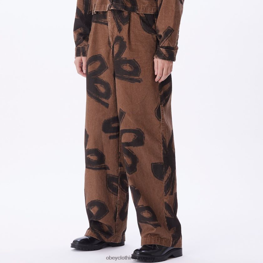 OBEY catechu madera multi mujer pantalón nabi baggy de pana 28XT8J651