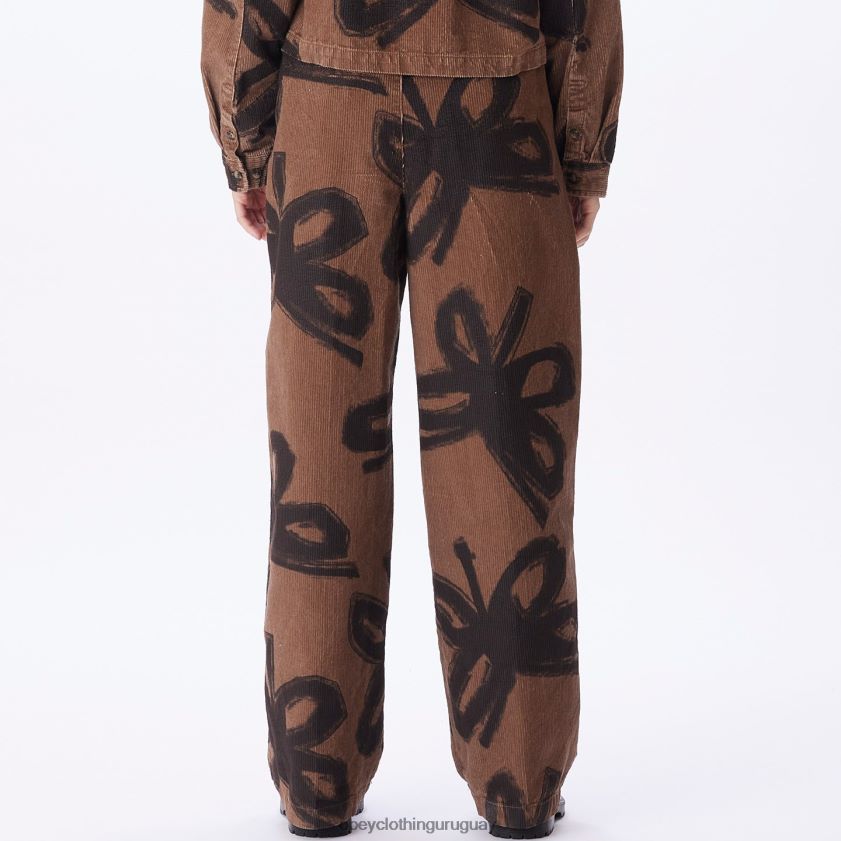 OBEY catechu madera multi mujer pantalón nabi baggy de pana 28XT8J651