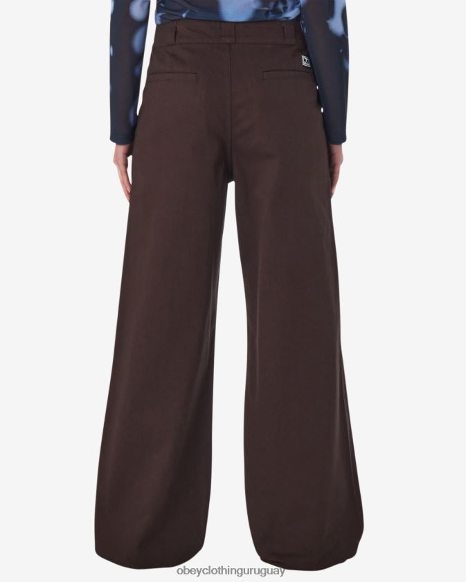 OBEY java marrón mujer pantalón de trabajo mila 28XT8J527