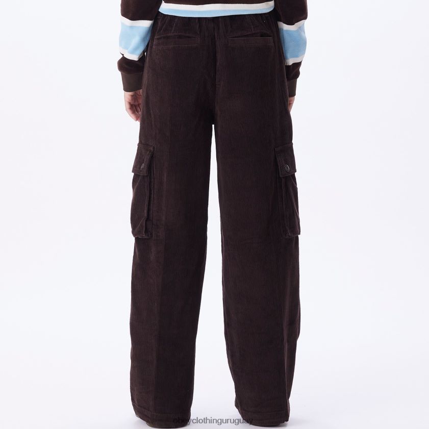 OBEY java marrón mujer pantalones cargo holgados andrea 28XT8J657