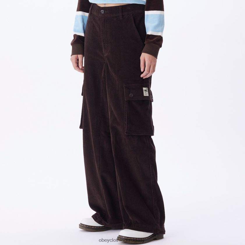 OBEY java marrón mujer pantalones cargo holgados andrea 28XT8J657