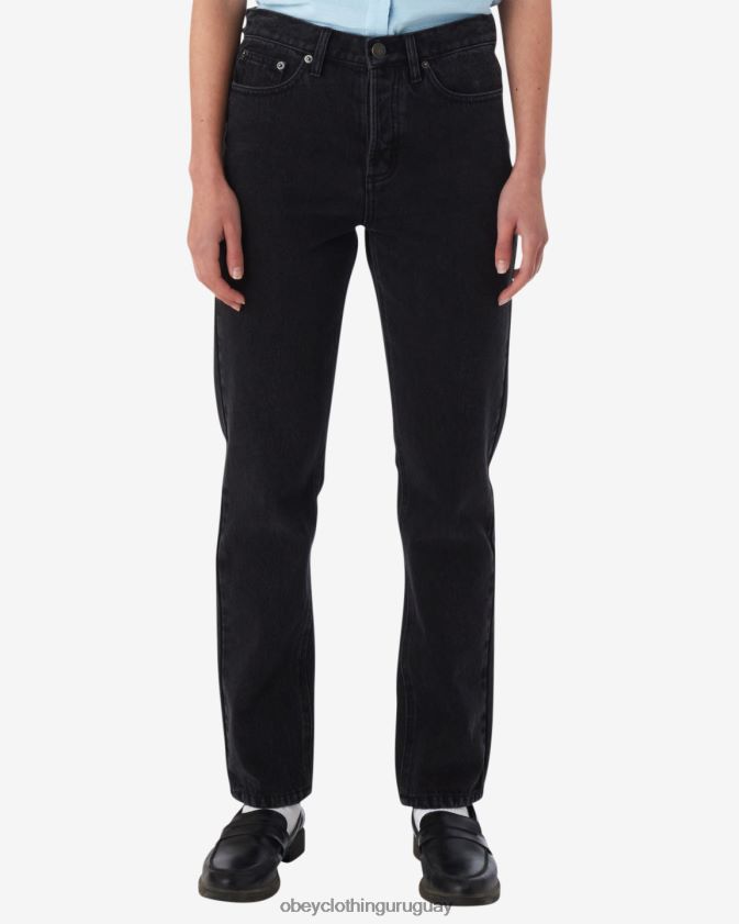 OBEY negro descolorido mujer mezclilla sin esfuerzo 28XT8J515